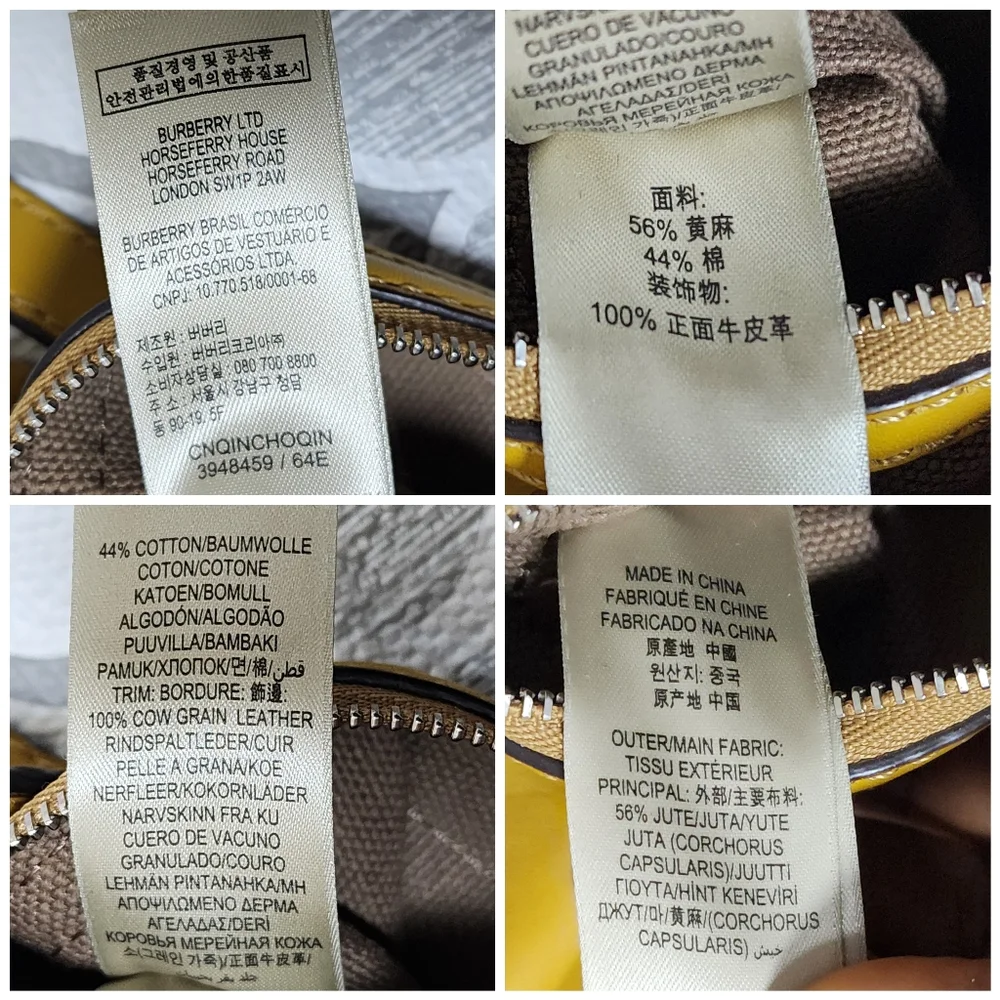 BURBERRY Canvas Mega Check Medium Ashby Hobo Saddle Bag Yellow/Beige